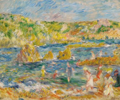 Guernsey Rocks with Figures Beach Guernseyben, 1883. alkotó: Pierre Auguste Renoir