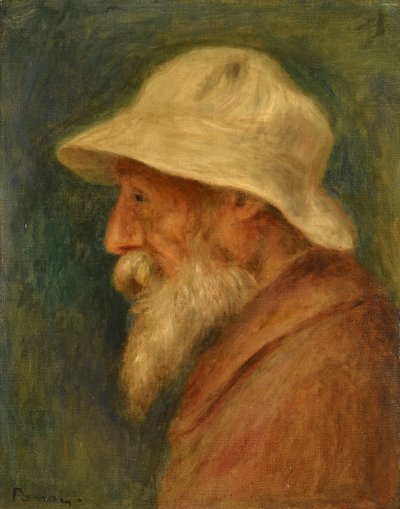 Selbstporträt mit weißem Hut von Pierre Auguste Renoir