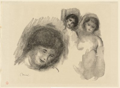 Kő három vázlattal alkotó: Pierre Auguste Renoir