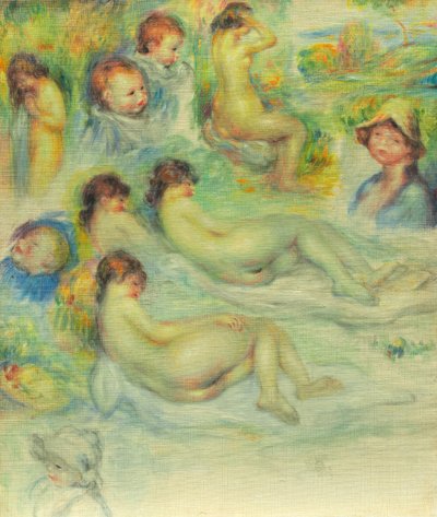 Pierre Renoir, anyja, Aline Charigot tanulmányai, aktok és tájkép, 188586. alkotó: Pierre Auguste Renoir