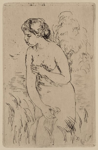 A fürdőző, 1890 körül (tusrézia, papír) alkotó: Pierre Auguste Renoir