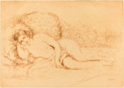 Femme kanapén fekvő nő, 1906. alkotó: Pierre Auguste Renoir