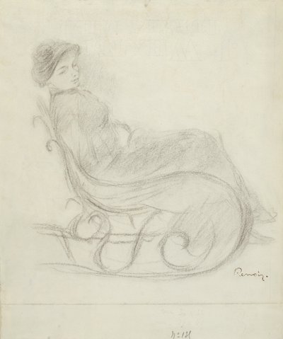 Székben ülő nő (recto); Nő egy székben, hátulról nézve (verso) alkotó: Pierre Auguste Renoir