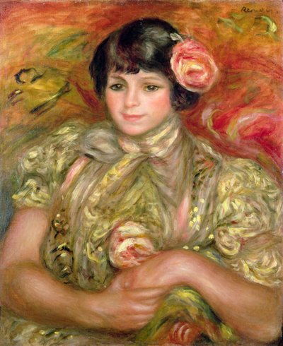 Nő rózsával alkotó: Pierre Auguste Renoir