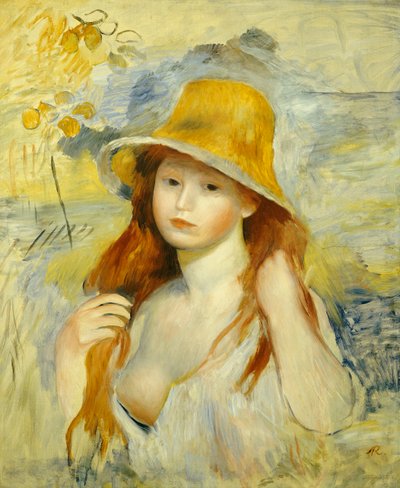 Fiatal lány szalmakalapban, 1884 alkotó: Pierre Auguste Renoir