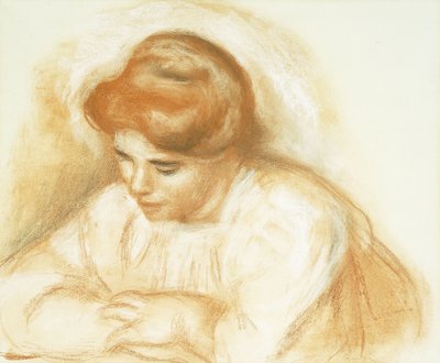 Fiatal Nő hajlamos; dőlt fiatal nő, alkotó: Pierre Auguste Renoir