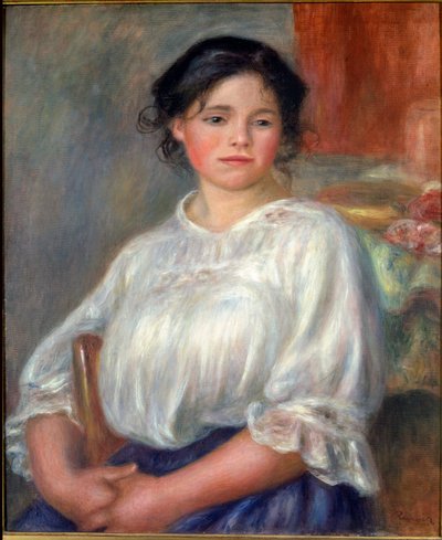 Fiatal lány ül alkotó: Pierre Auguste Renoir
