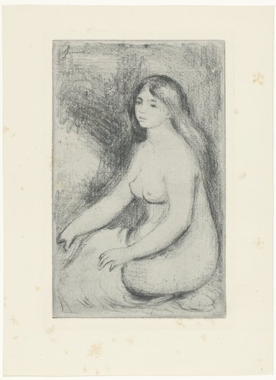 Ülő meztelen nő Baigneuse assise alkotó: Pierre Auguste Renoir