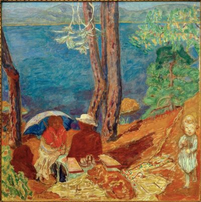 Tengerparton, a fenyőfák alatt alkotó: Pierre Bonnard