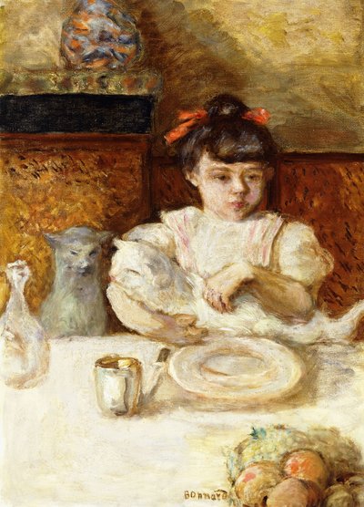 Gyermek és macskák; Enfant et Chats, 1906 körül (olaj, vászon) alkotó: Pierre Bonnard