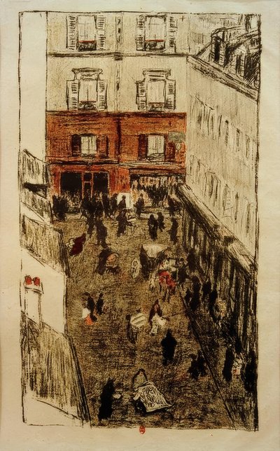 Utcasarok, felülről kilátás alkotó: Pierre Bonnard