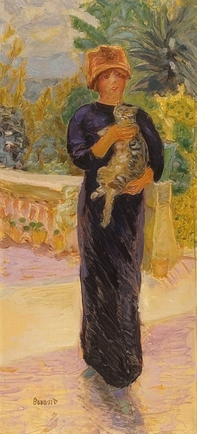 Hölgy macskával. 1912 alkotó: Pierre Bonnard
