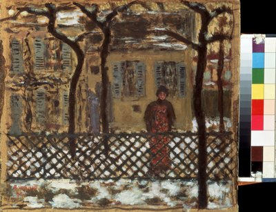 A kerítés mögött. Pierre Bonnard festménye (1867-1947) alkotó: Pierre Bonnard
