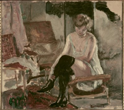 Tanulmány egy fiatal nőről a hosszú heverőjén alkotó: Pierre Bonnard