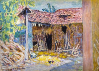 Egy farm vagy az istálló udvara alkotó: Pierre Bonnard