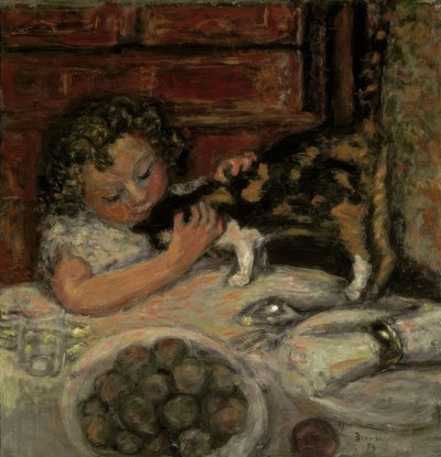 Kislány macskával alkotó: Pierre Bonnard