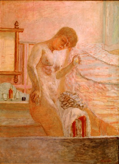 Meztelenül áll a vécéjénél Pierre Bonnard festménye (1867-1947) 1920 Párizs, Alphonse Bellier gyűjtemény alkotó: Pierre Bonnard