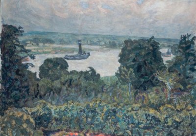 Vontatóhajó a Szajnán alkotó: Pierre Bonnard