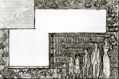 Vázlat a Petit Solfege-hez, 1893 (ceruza, ecset és tinta wc-vel, papíron) alkotó: Pierre Bonnard