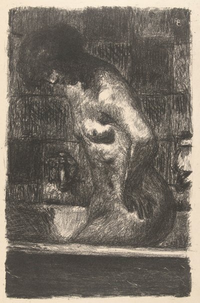 Álló meztelen nő megmossa magát a fürdőben Femme debout dance sa baignoire alkotó: Pierre Bonnard