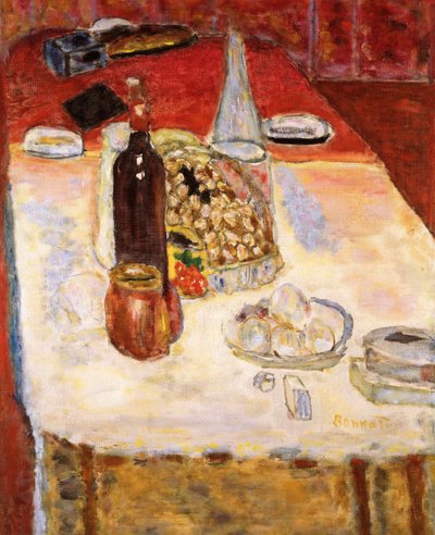 Csendélet üveg vörösborral, 1942. alkotó: Pierre Bonnard