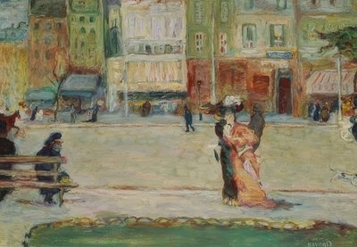 Utcai jelenet, Avenue Clichy, Párizs alkotó: Pierre Bonnard