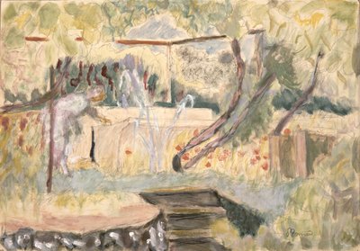 Tanulmány nőnek a kertben (wc és ceruza) alkotó: Pierre Bonnard