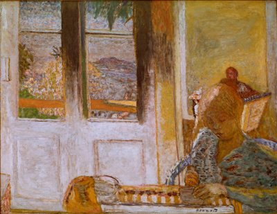 A francia ablak (Matin a Le Cannet) Pierre Bonnard (1867-1947) festménye 1932. Olaj, vászon. Homályos. 86x112 cm Collection Privee alkotó: Pierre Bonnard