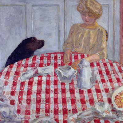 A vörös kockás terítő, avagy a kutyák vacsora, 1910 alkotó: Pierre Bonnard