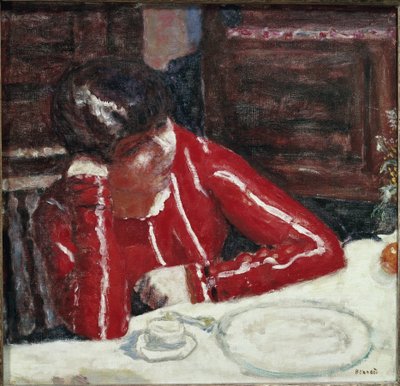 The Red Corsage (olaj, vászon alkotó: Pierre Bonnard