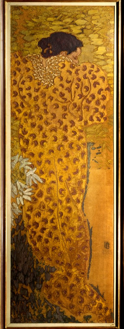 A fürdőköpeny Pierre Bonnard festménye szövetre (1867-1947) 1892 Nabis Dim. 1,5x0,5 m Párizs, Musee d