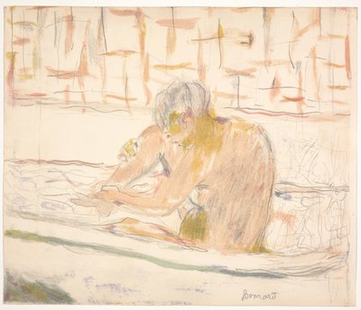 Nő ül a fürdőjében alkotó: Pierre Bonnard