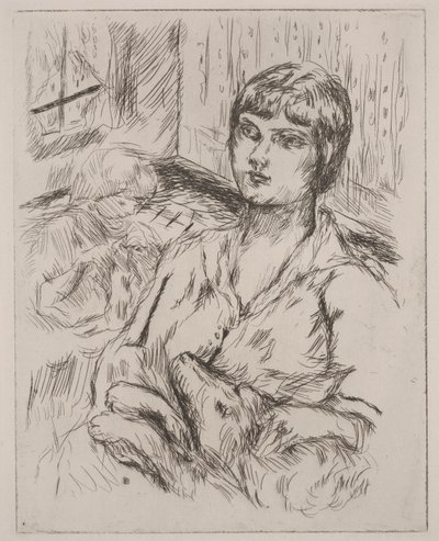 Nő kutyával, Octave Mirbeau "Dingo" című illusztrációja alkotó: Pierre Bonnard