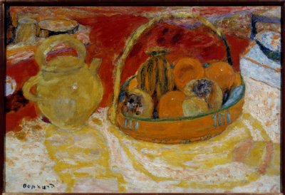 Sárga és piros csendélet. Pierre Bonnard festménye (1867-1947) alkotó: Pierre Bonnard