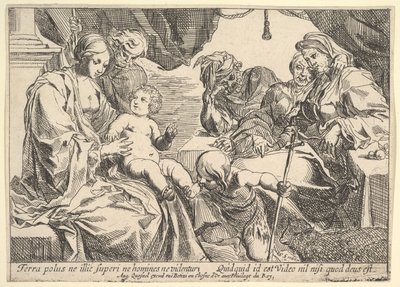 Szent Család szentekkel, 1610-42. alkotó: Pierre Brebiette