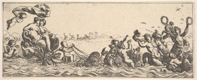 Két nő ül egy kagylóban, 1615-42. alkotó: Pierre Brebiette