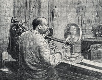 Érmes egyfajta áramszedő marógépet használva Gravírozás a Pierre Calmette magángyűjtemény „Excursion a travers les metiers” című könyvéből alkotó: Pierre Calmettes