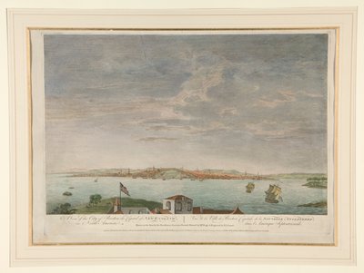 Kilátás Boston városára, Új-Anglia fővárosára, Észak-Amerikában alkotó: Pierre Charles Canot