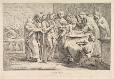 A keresztség, kb. 1734. alkotó: Pierre Charles Tremolieres