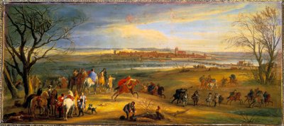 A devolúciós háború (1667-1668): „” Dole elfoglalása Franche-Comte-ban XIV. Lajos király által, február 16. alkotó: Pierre Denis Martin
