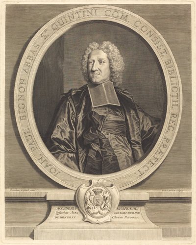 Jean Paul Bignon, St. Quentin apátja alkotó: Pierre Drevet after Hyacinthe Rigaud