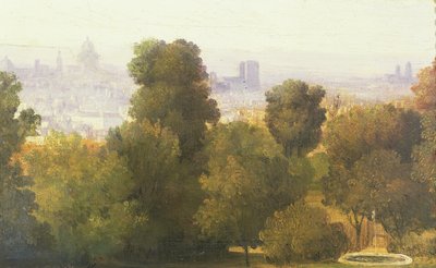 Párizs a Belleville-i magaslatról nézve, 1830 körül alkotó: Pierre Etienne Theodore Rousseau