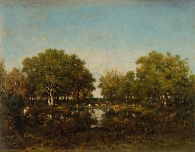 A chambordi erdő medenceemlékezete, 1839. alkotó: Pierre Etienne Theodore Rousseau