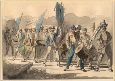 Szabadságfa ültetése Franciaországban 1848-ban, 1848-ban alkotó: Pierre Eugène Lacoste