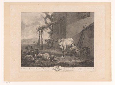 Melkende herderin A pásztorlány foglalkozása (cím a tárgyon) alkotó: Pierre Francois Laurent