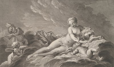 Vénusz nektárt ad Ámornak, 18. század. alkotó: Pierre François Basan