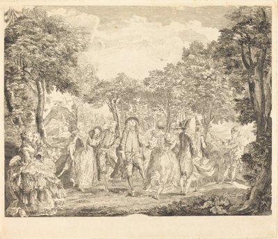 Balett az Operában alkotó: Pierre François Basan after Gabriel Jacques de Saint Aubin
