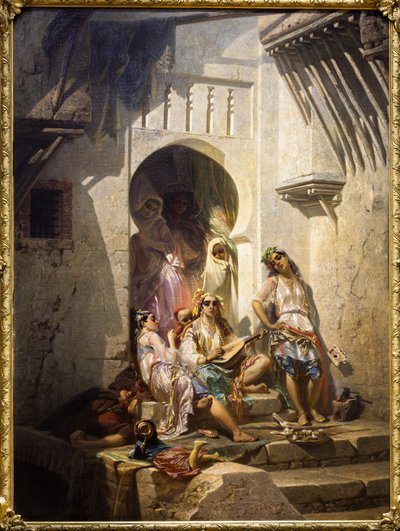 Algíri nők, udvari belső tér alkotó: Pierre François Eugène (after) Giraud