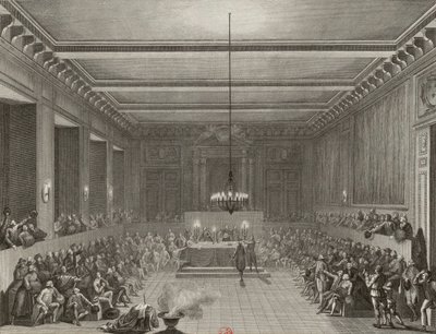 A párizsi kommün 1790. január 15-én kardot és polgári koronát adományoz C. J. W. Nesham angolnak. alkotó: Pierre Gabriel Berthault