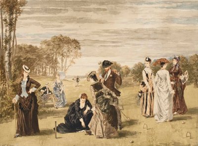 A krokett játék, 1874. alkotó: Pierre Gavarni
